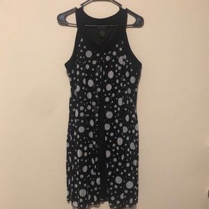 Susan Lawrence Black and White Polka Dot Midi Dress